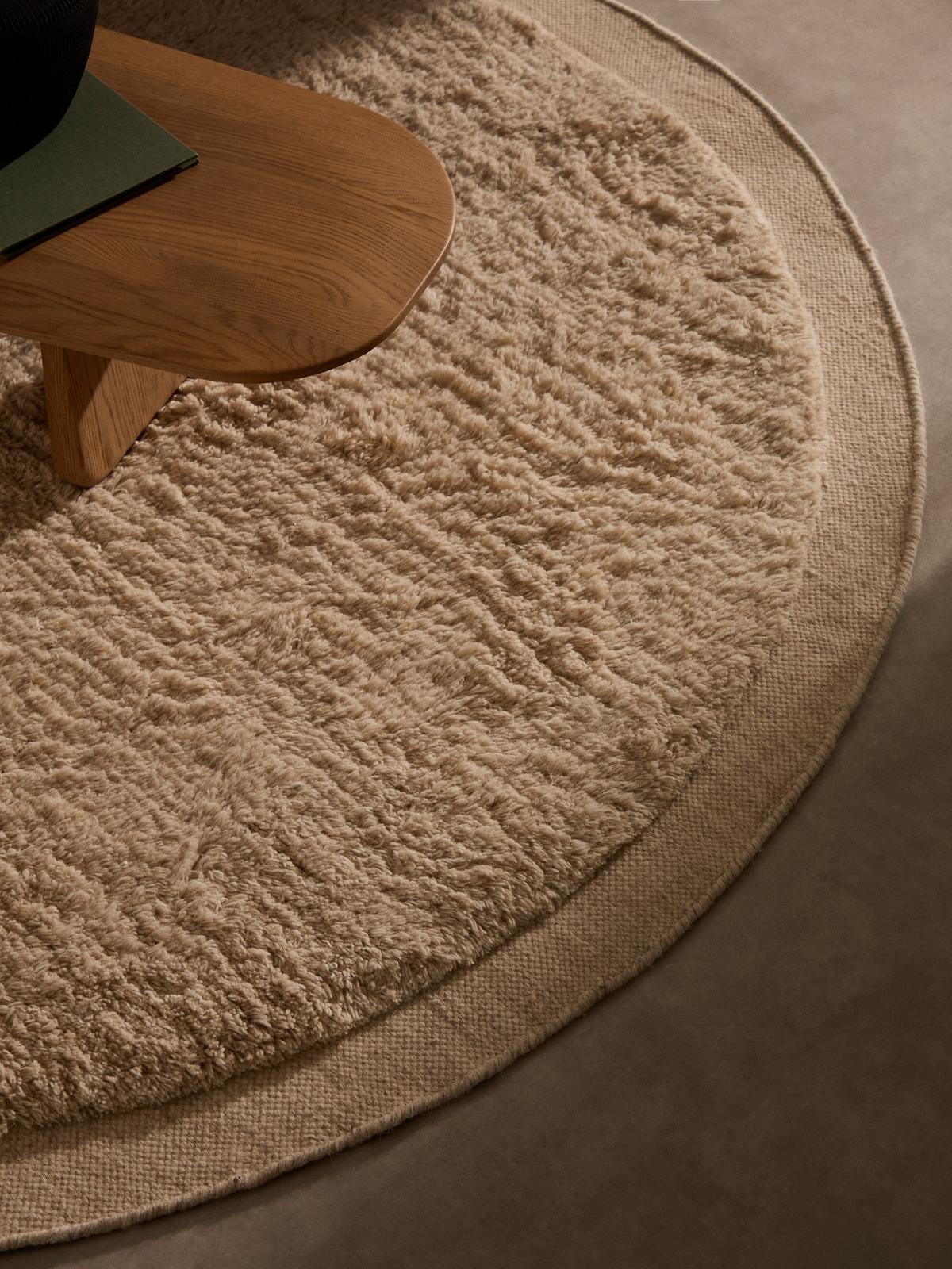 Marely rond wollen vloerkleed wit ⌀200 cm