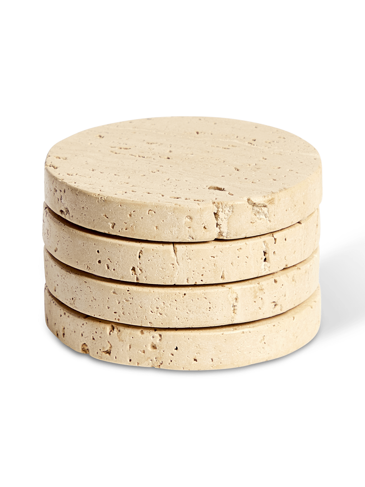 Zera set van 4 onderzetters van beige marmer