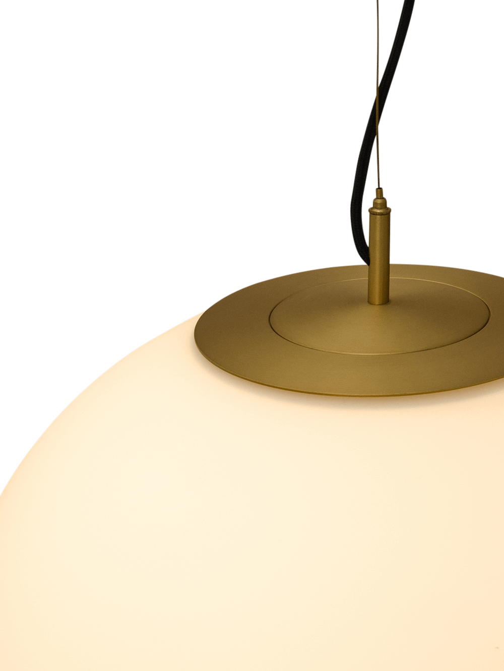Brisia plafondlamp matglazen bol en messing ⌀50 cm
