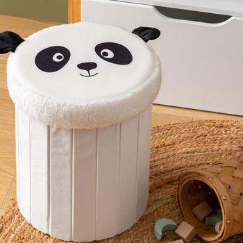Opbergpouf PANDAI Panda Poly Wit/zwart Opbergpouf PANDAI Panda Poly Wit/zwart