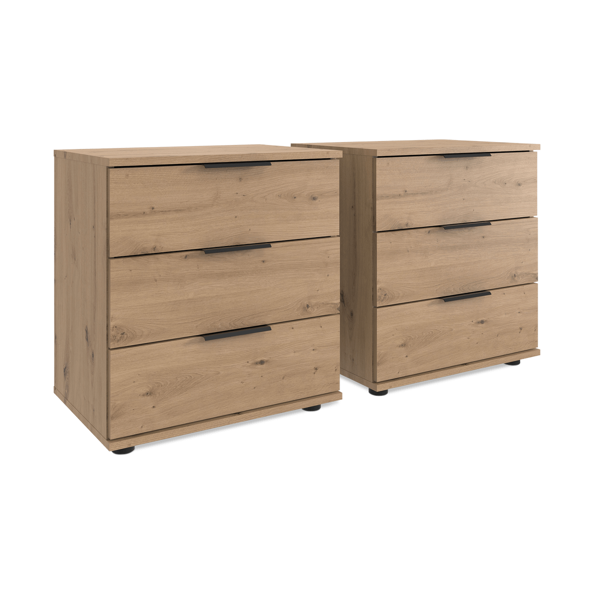 Nachttafel S/2 BJORNE BLACK Decor Artisan Eik B52