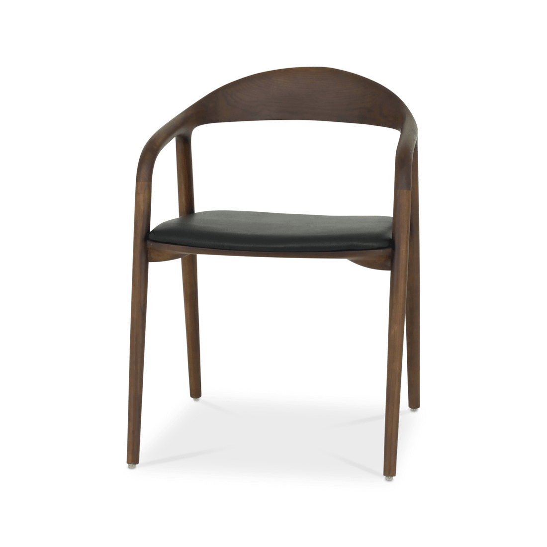 Armstoel HANSON Ash Wood Walnut - Leather Black Armstoel HANSON Ash Wood Walnut - Leather Black