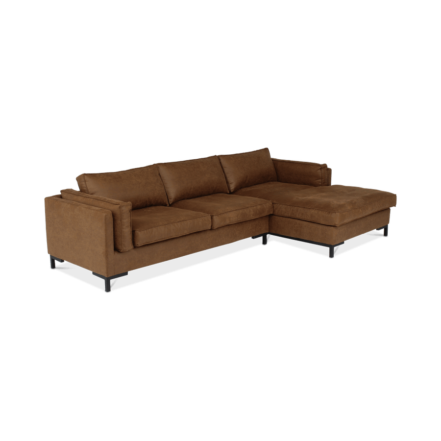 Hoeksalon AXEL Longchair Rechts Cognac Hoeksalon AXEL Longchair Rechts Cognac