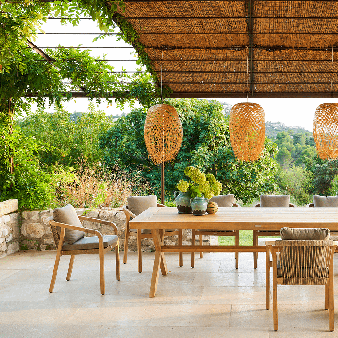 Armstoel PORTOFINO Acacia/Taupe Armstoel PORTOFINO Acacia/Taupe