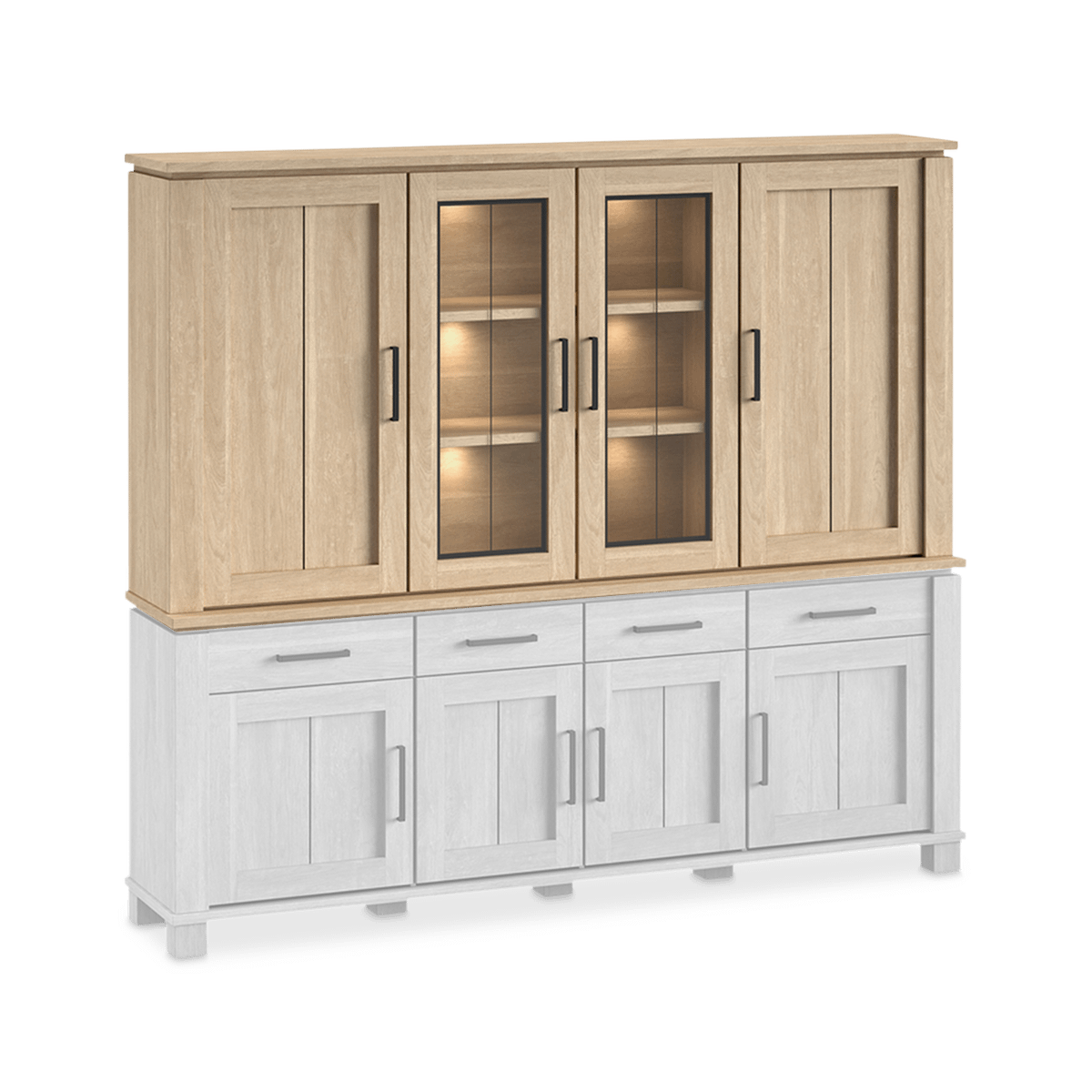 Opzetkast 2D/2D Glas BELMONTE Brushed Sand Oak B233