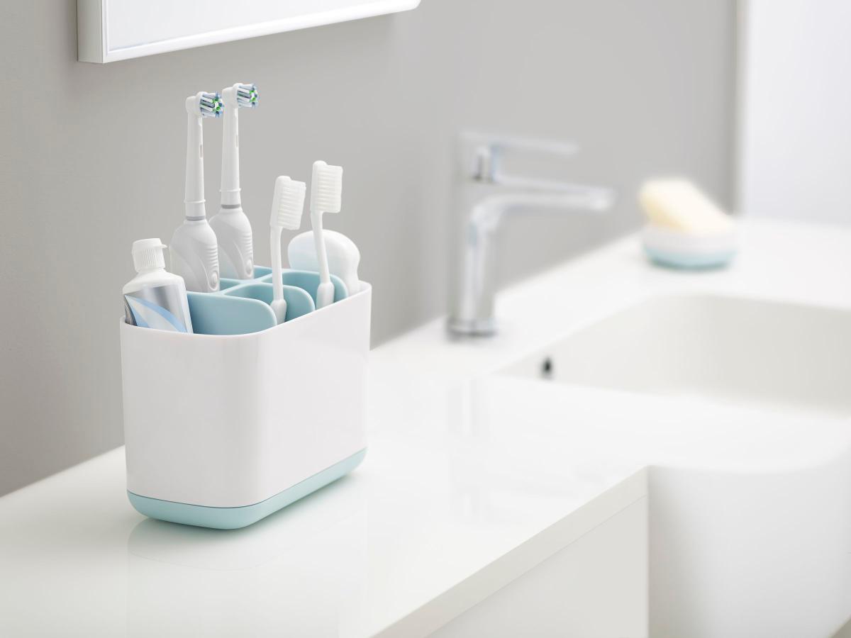 Tandenborstelhouder EASY STORE groot blauw/wit