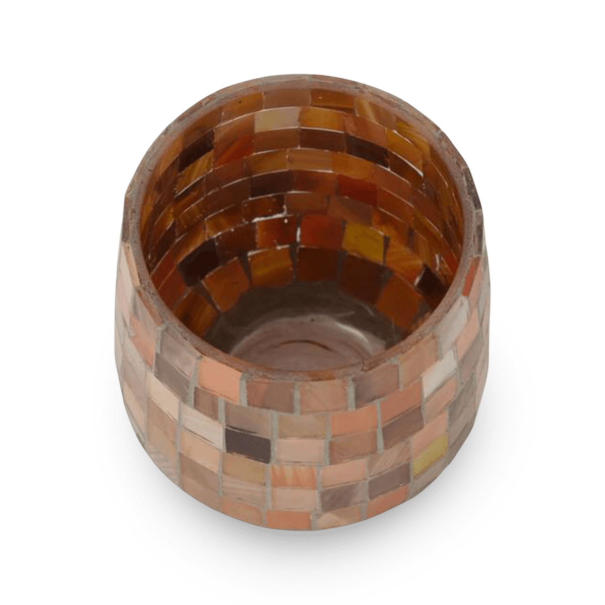 Tl-Houder MOZI Mozaiek Glas Rood/Bruin