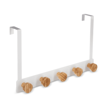 Deurkapstok ELIM Wit Metaal/Bamboe Deurkapstok ELIM Wit Metaal/Bamboe