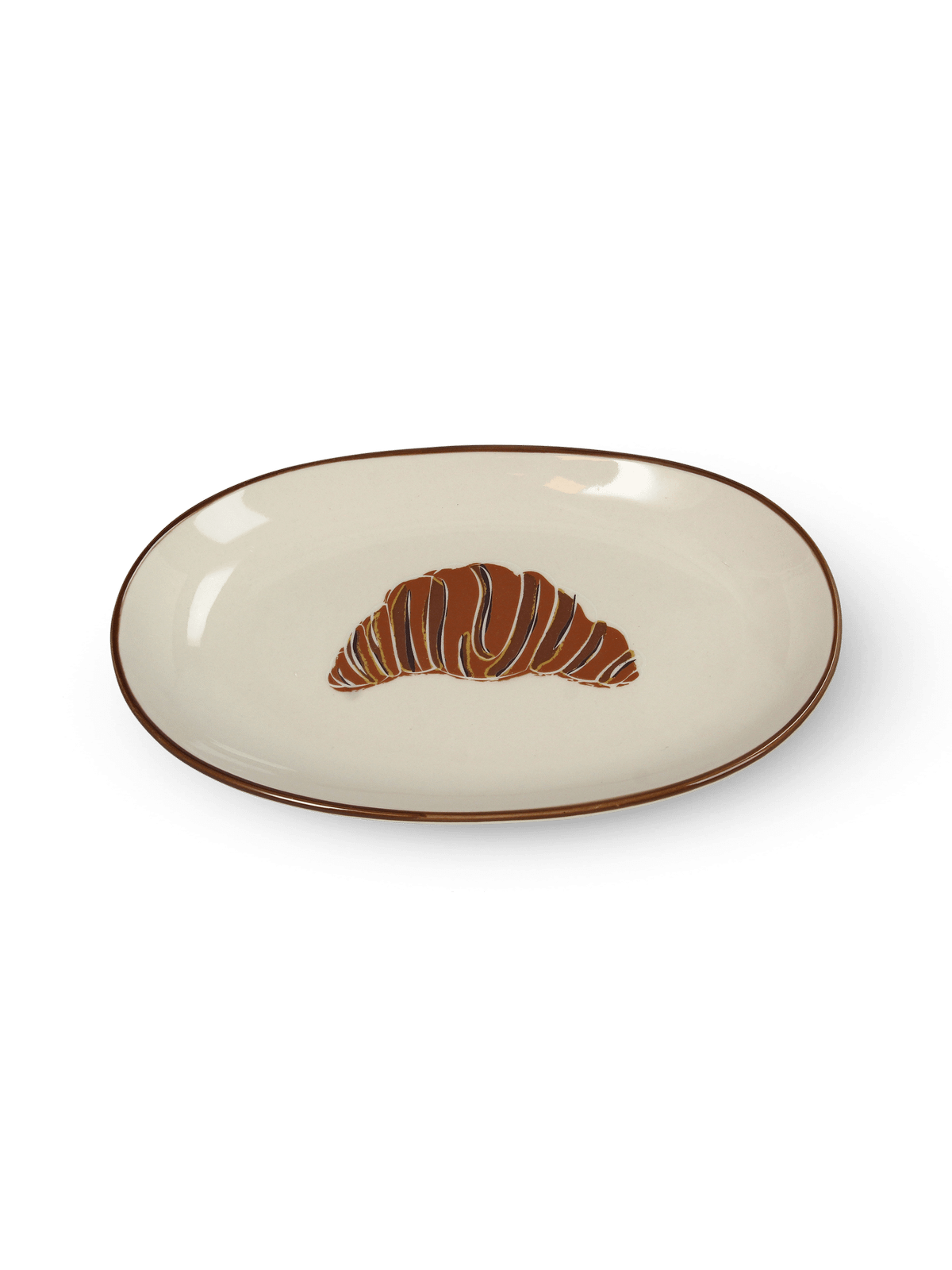 Schaal CROISSANT Ovaal Ker. Beige/Bruin