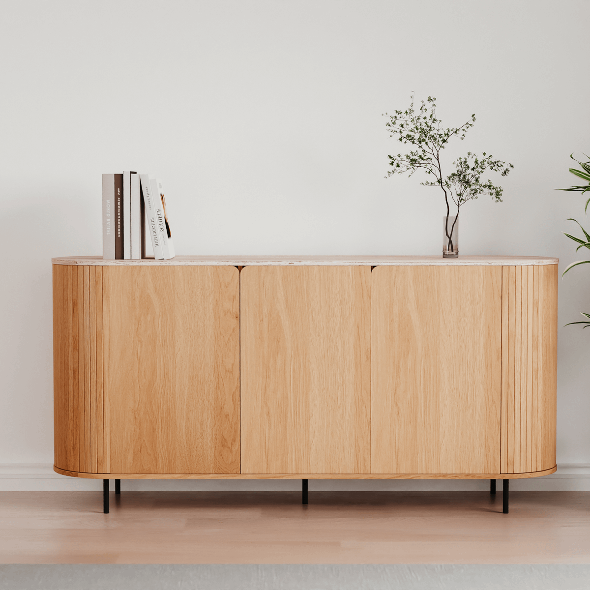 Dressoir MALIK Eik/Travertijn B160