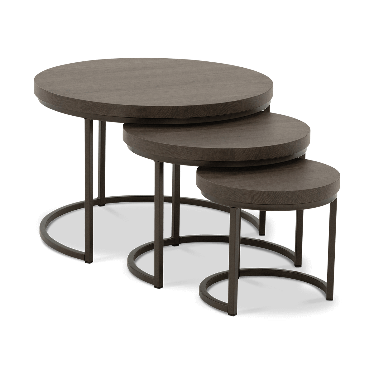 Salontafelset S/3 STEVIE Brown Oak