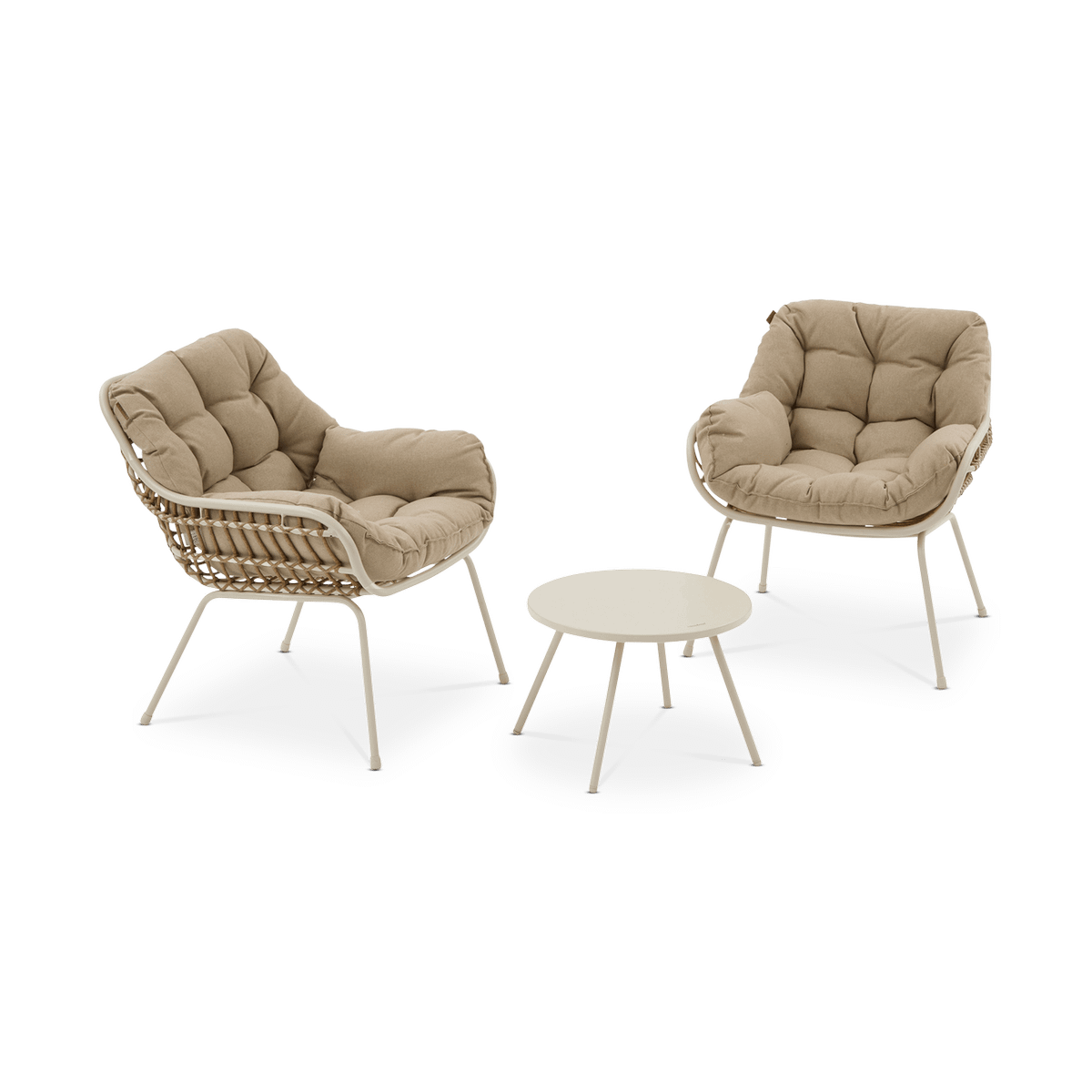 Loungeset RAVELLO 2pers. Beige/Zand