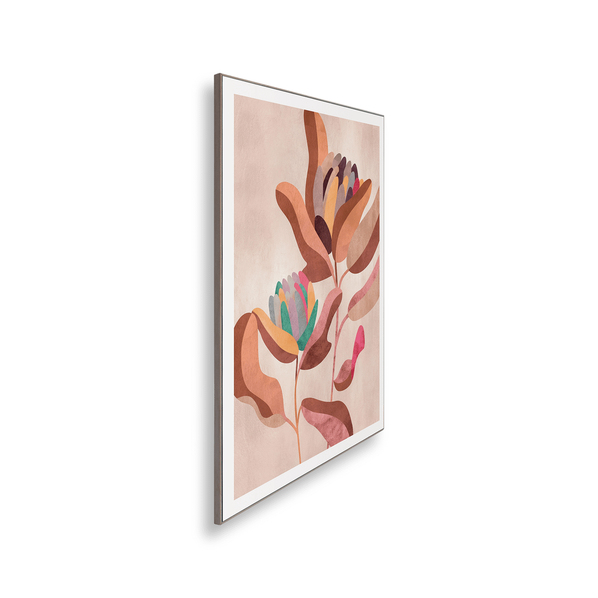 Slim Frame Wood Earth Flowers