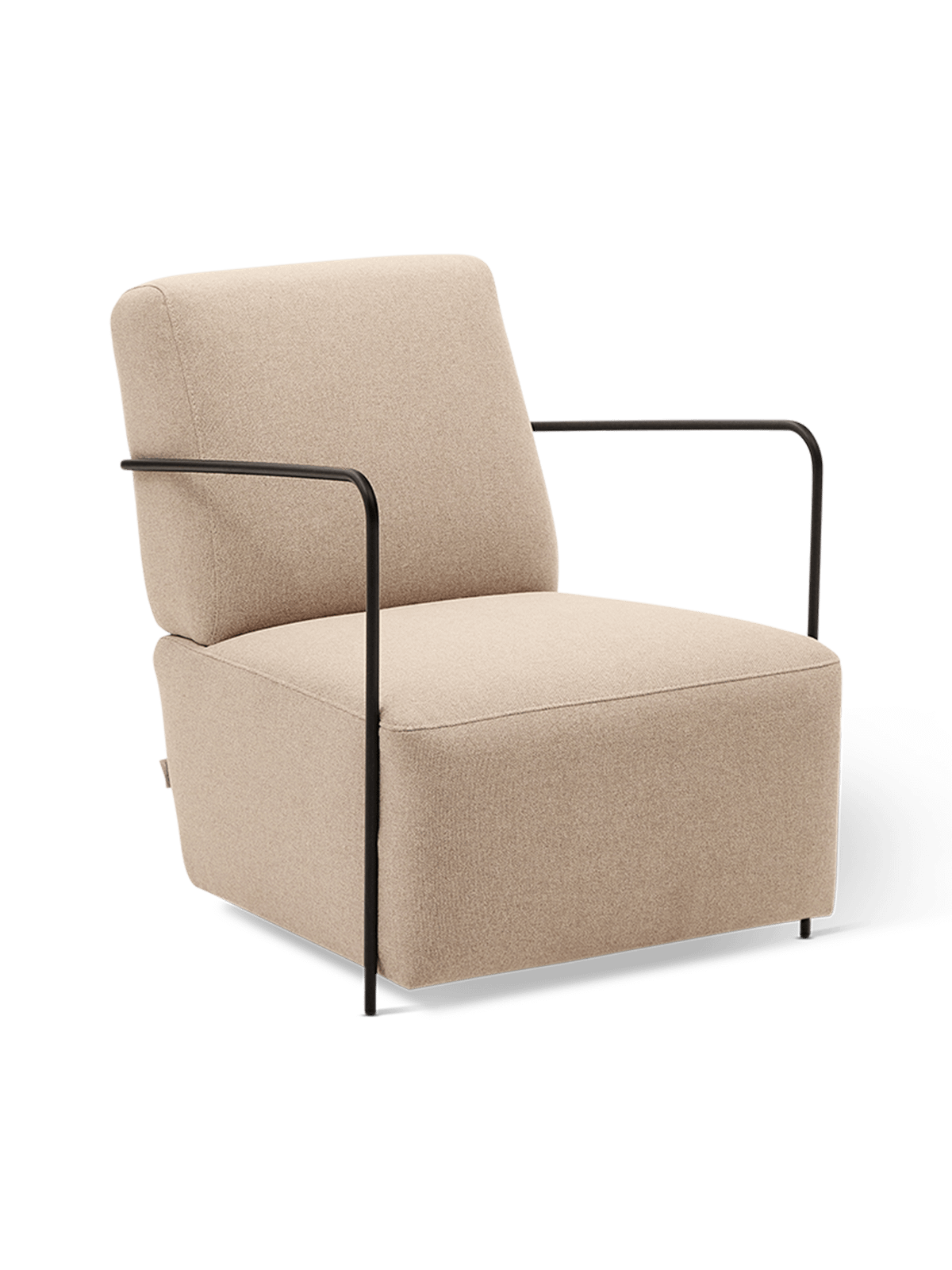 Fauteuil Gamer in beige en metaal met een mat zwarte afwerking