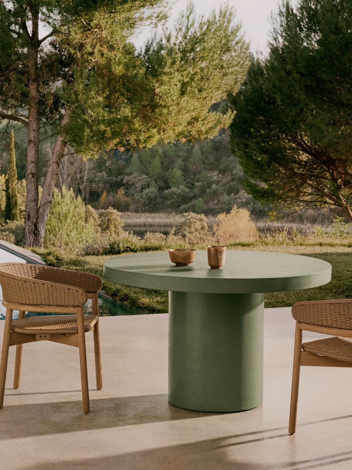 Aiguablava groene ronde tafel van cement ⌀120 cm