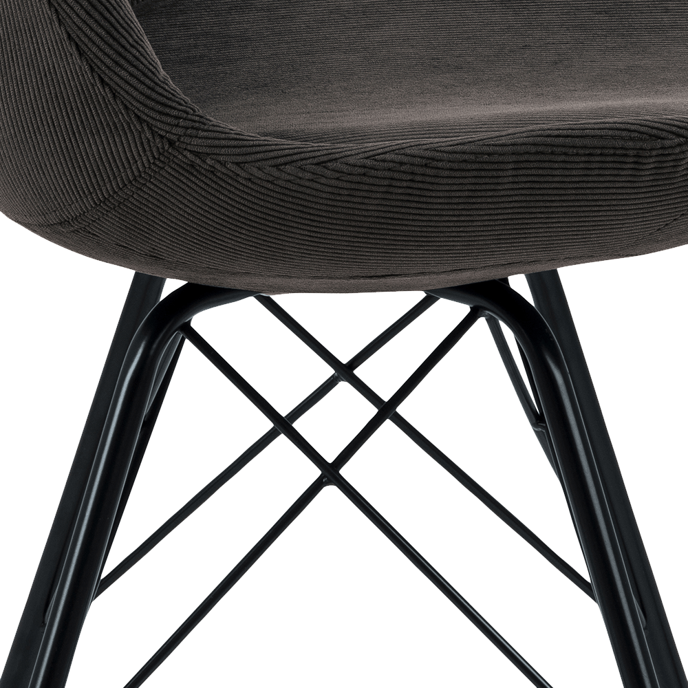 Kuipstoel KORDELIO Wind fabric anthracite 40