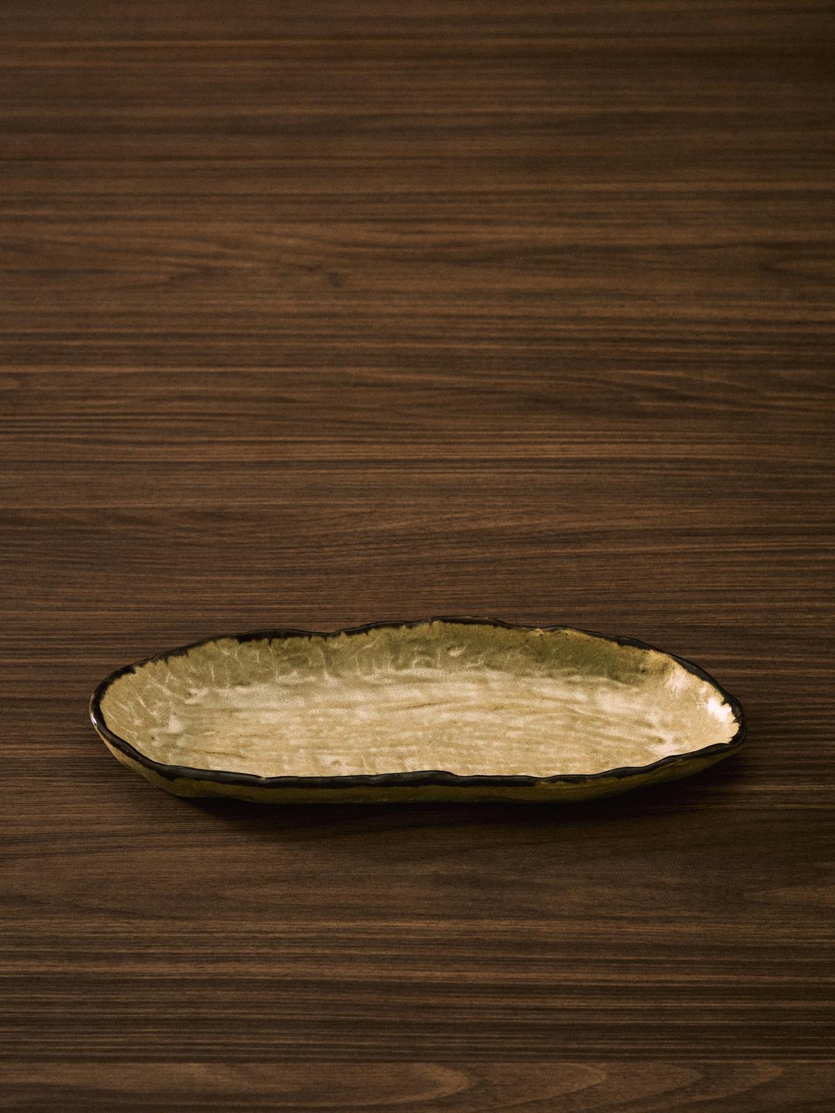 Dienblad Abela van bruin keramiek