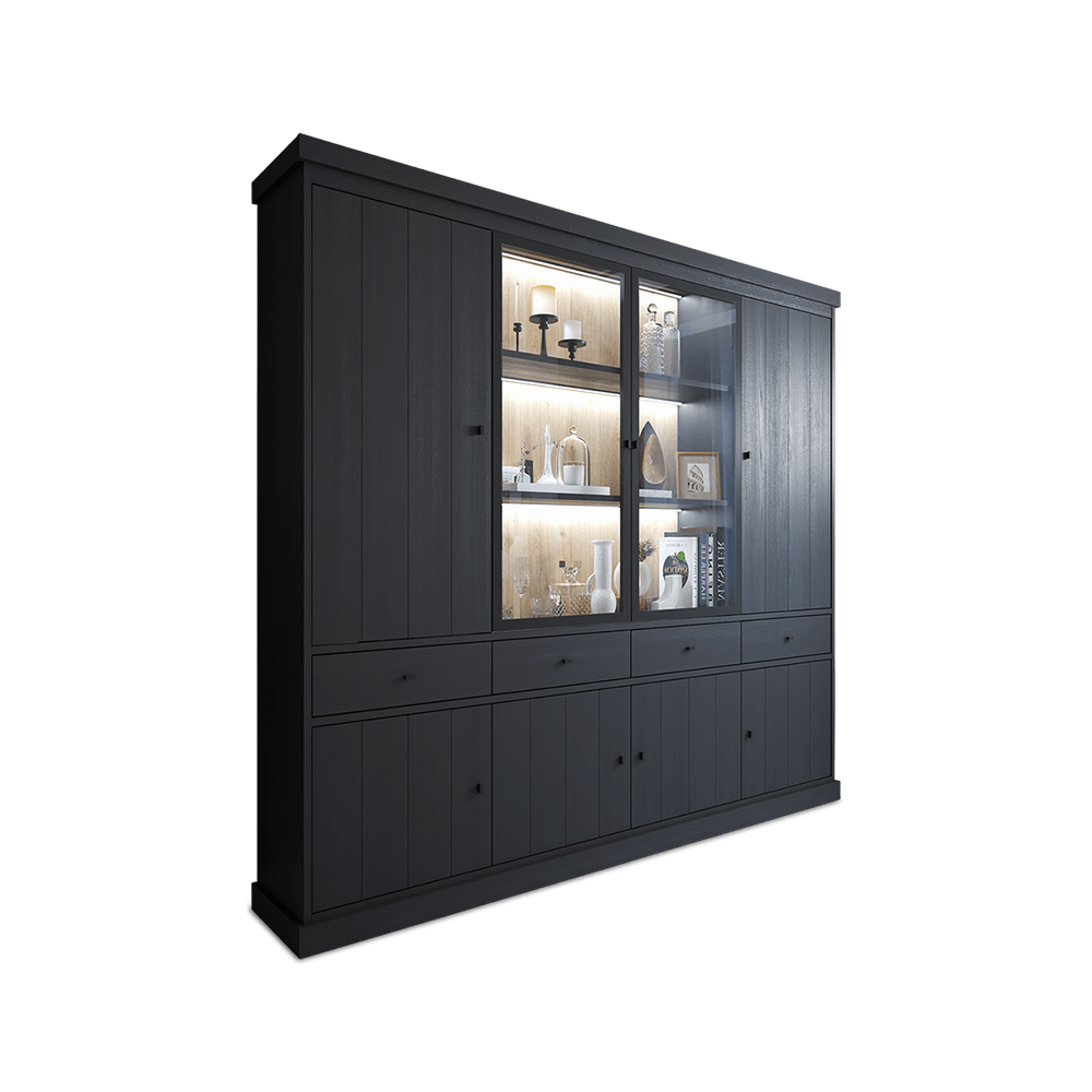 Vitrinekast CASTELLO B240 Zwarte Eik