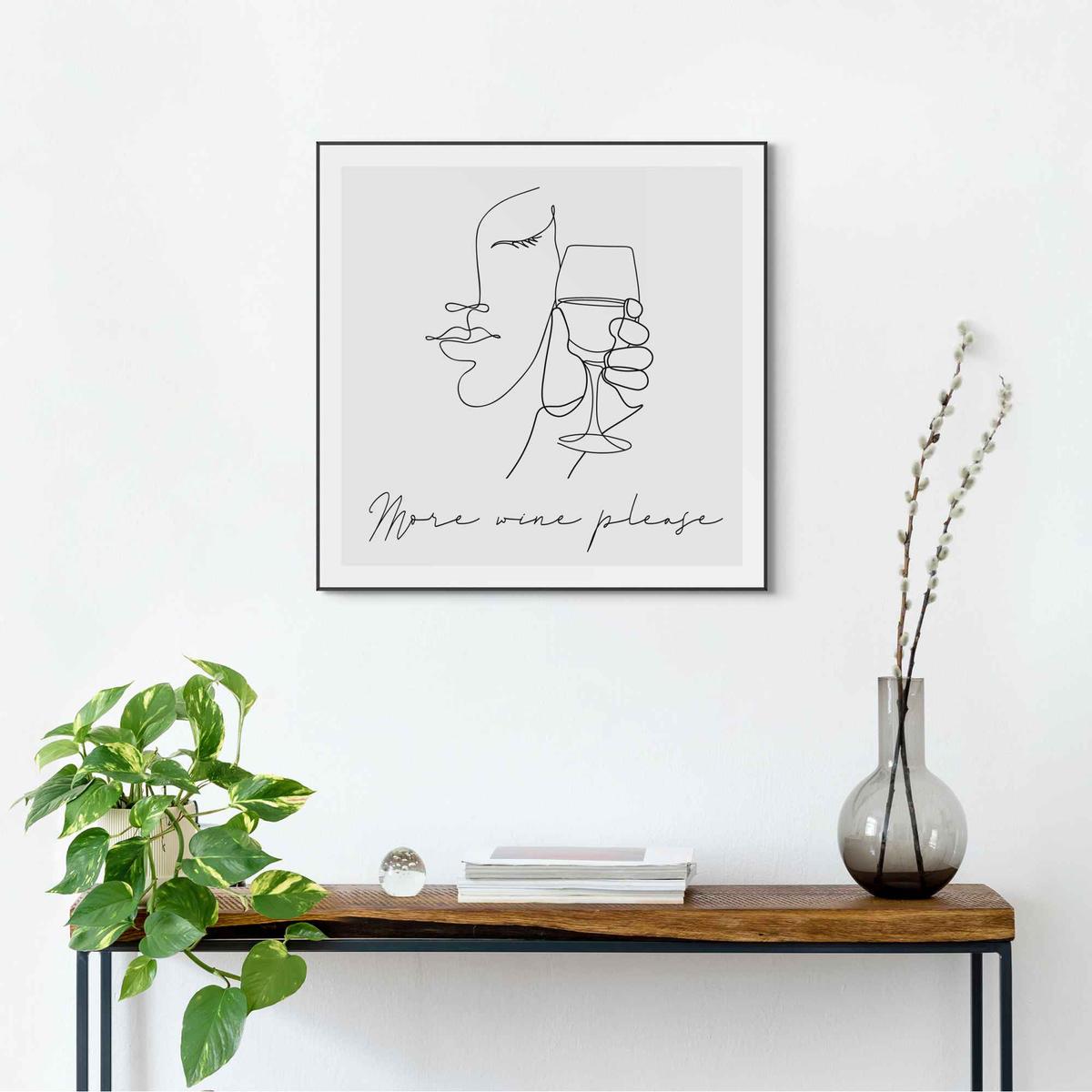 Slim Frame Black More Wine Please