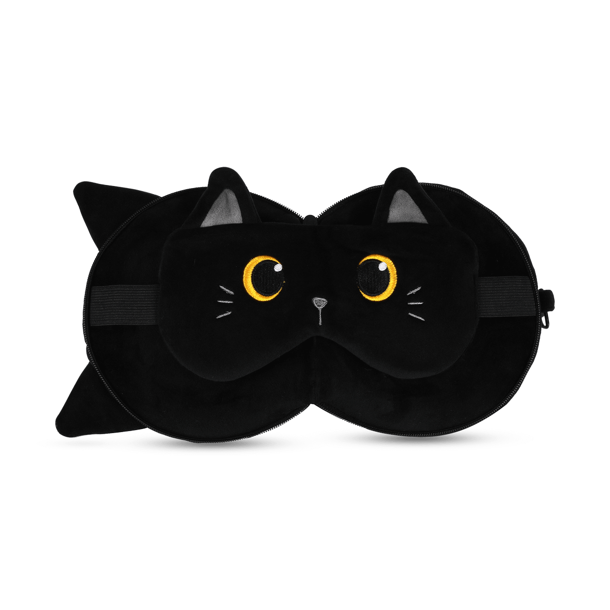 Kussen BLACK CAT met Slaapmasker Zwart
