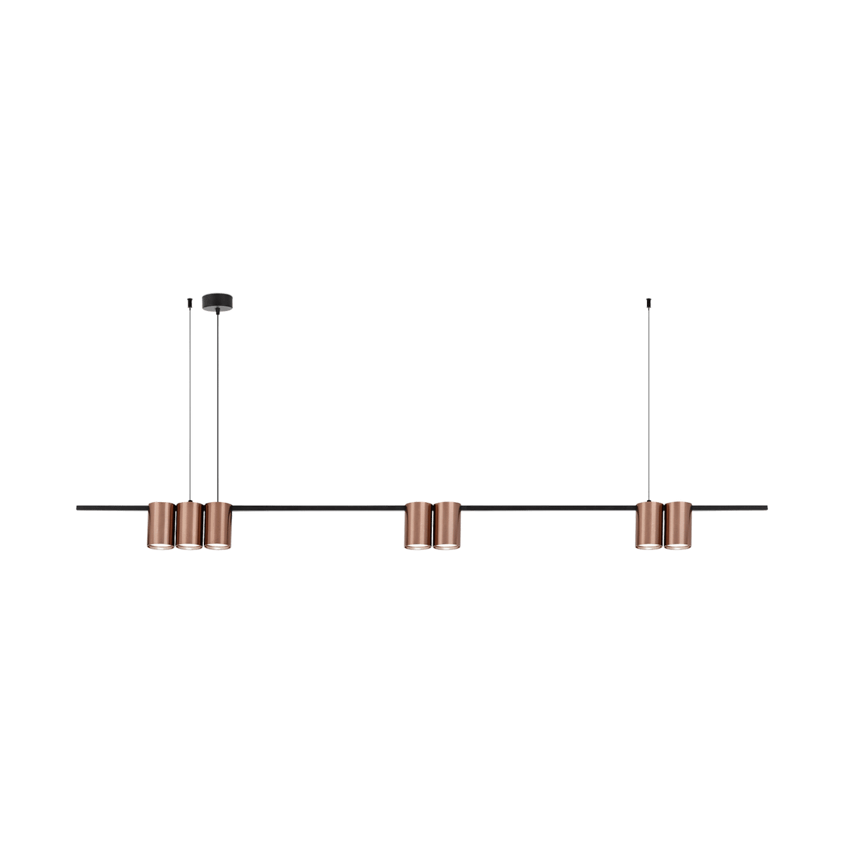 Hanglamp ISE 7Del. Geborst. Brons/Zwart