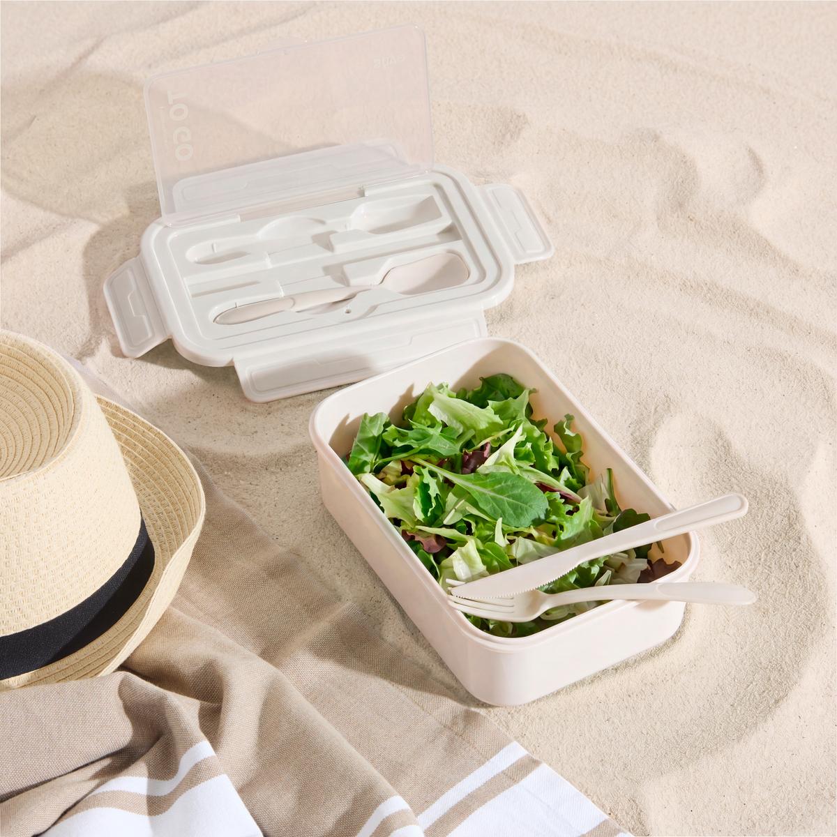 Lunchbox TO GO 1.2L met Bestek Beige