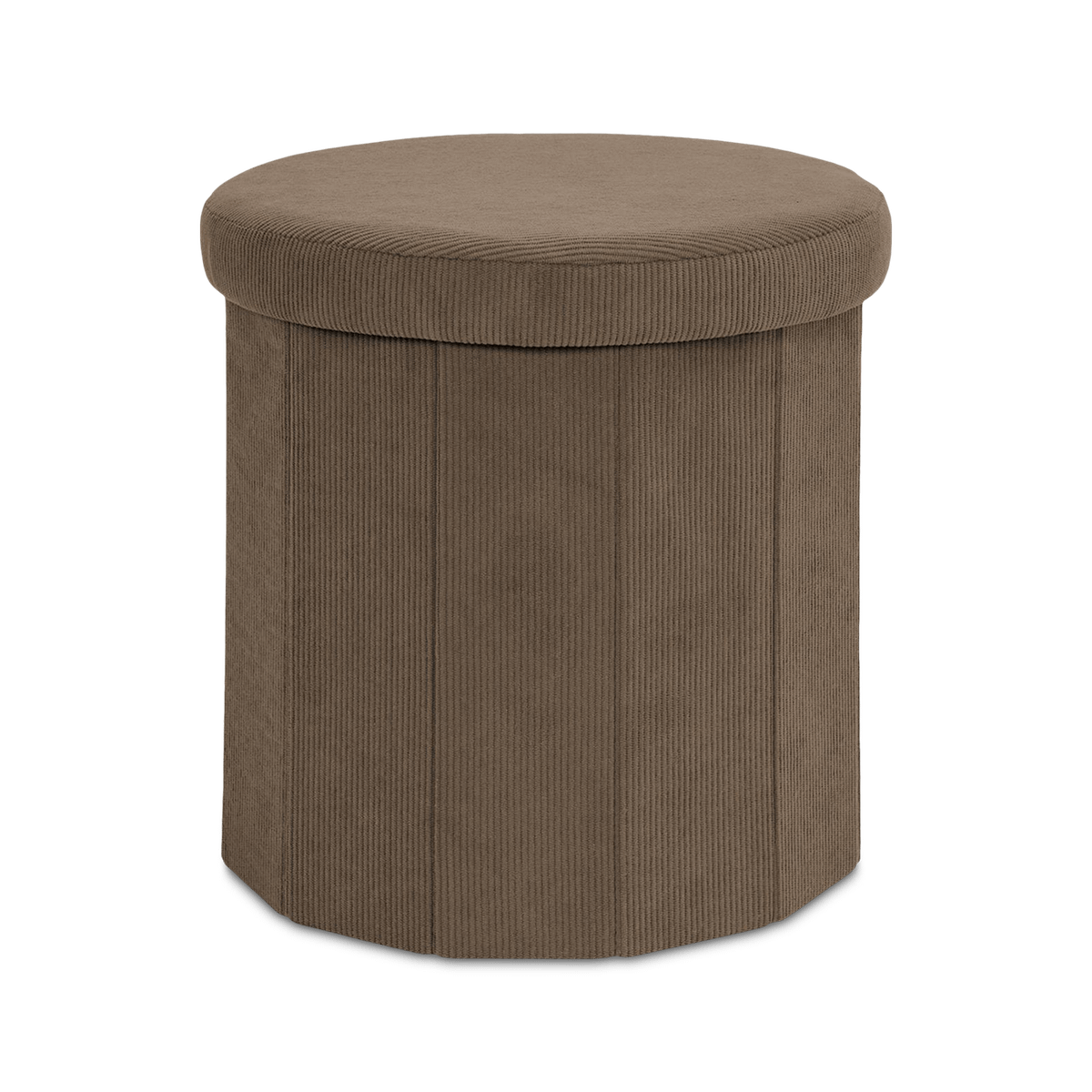 Opbergpouf COLLETE Rond Rib Taupe