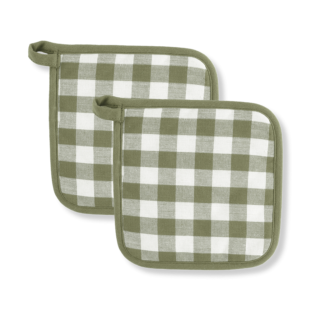 Pannenlap S/2 GINSHA Ruit Olijfgroen