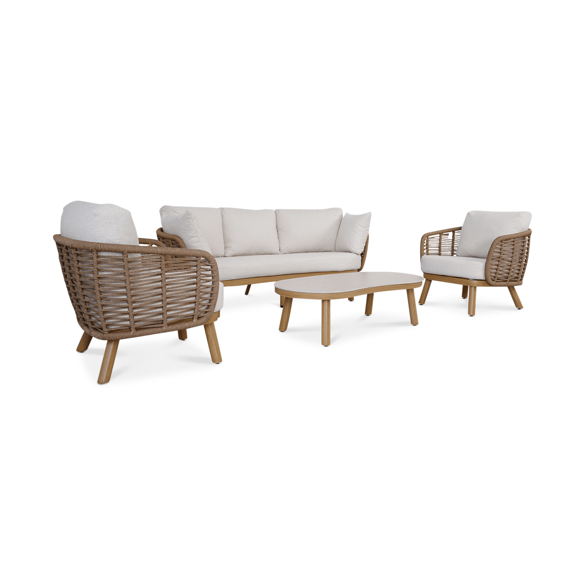 Loungeset VENTURA Coffee/Houtlook