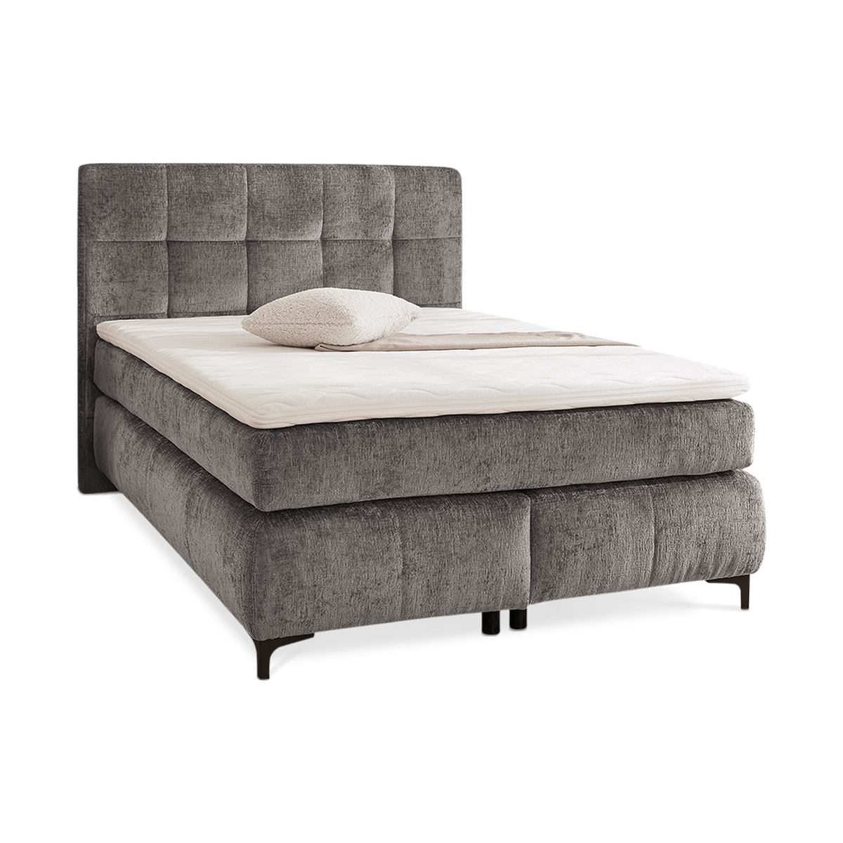 Boxspring ALKMAAR Chenille Grijs 140x200