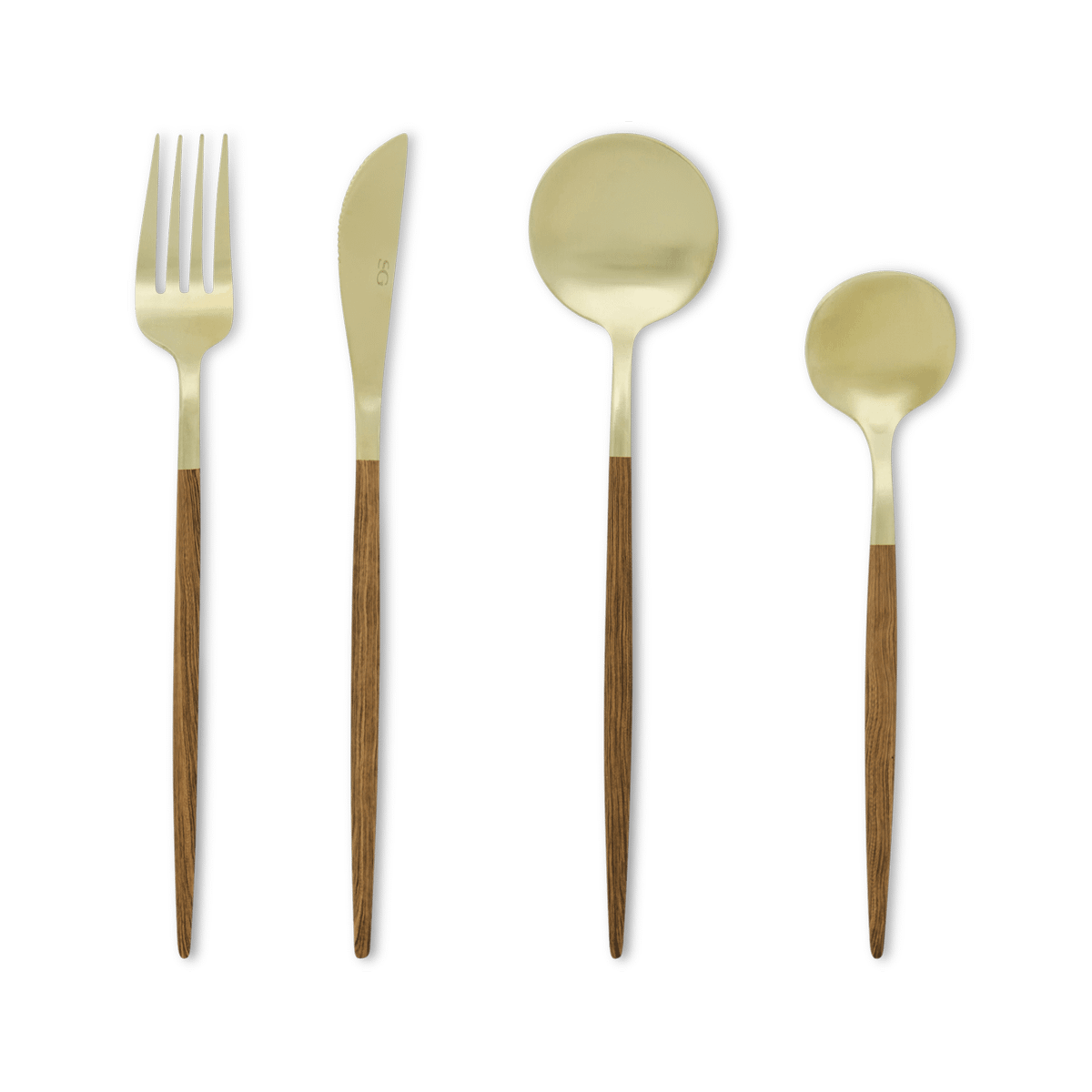 Bestek IDDA 6pers. Goud/Hout