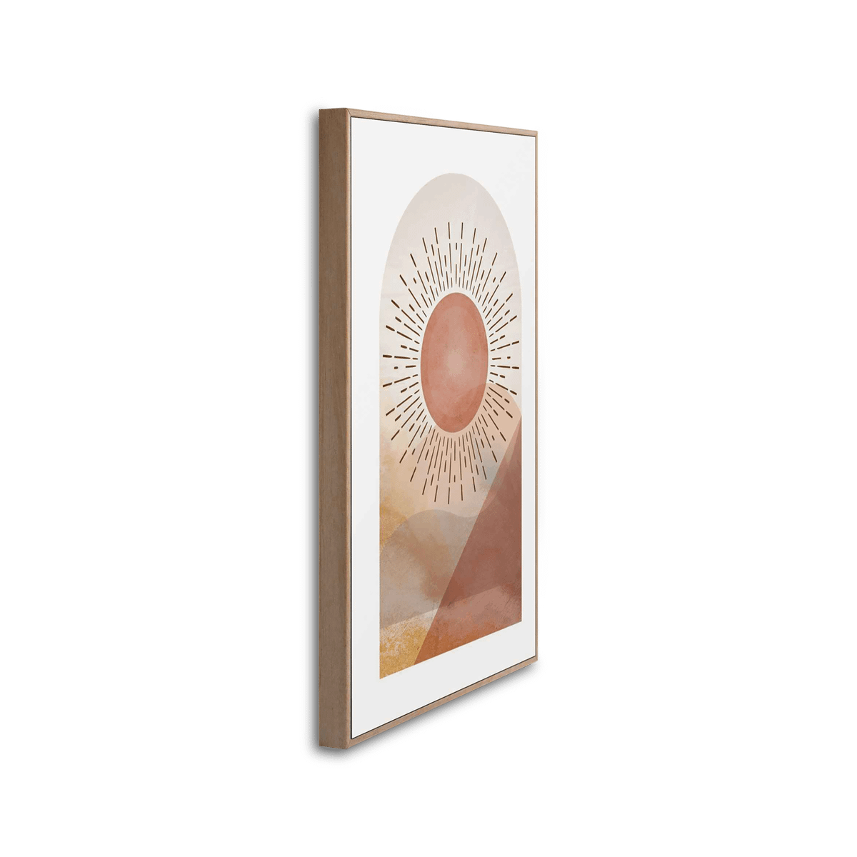 Slim Frame Wood Abstract Sun