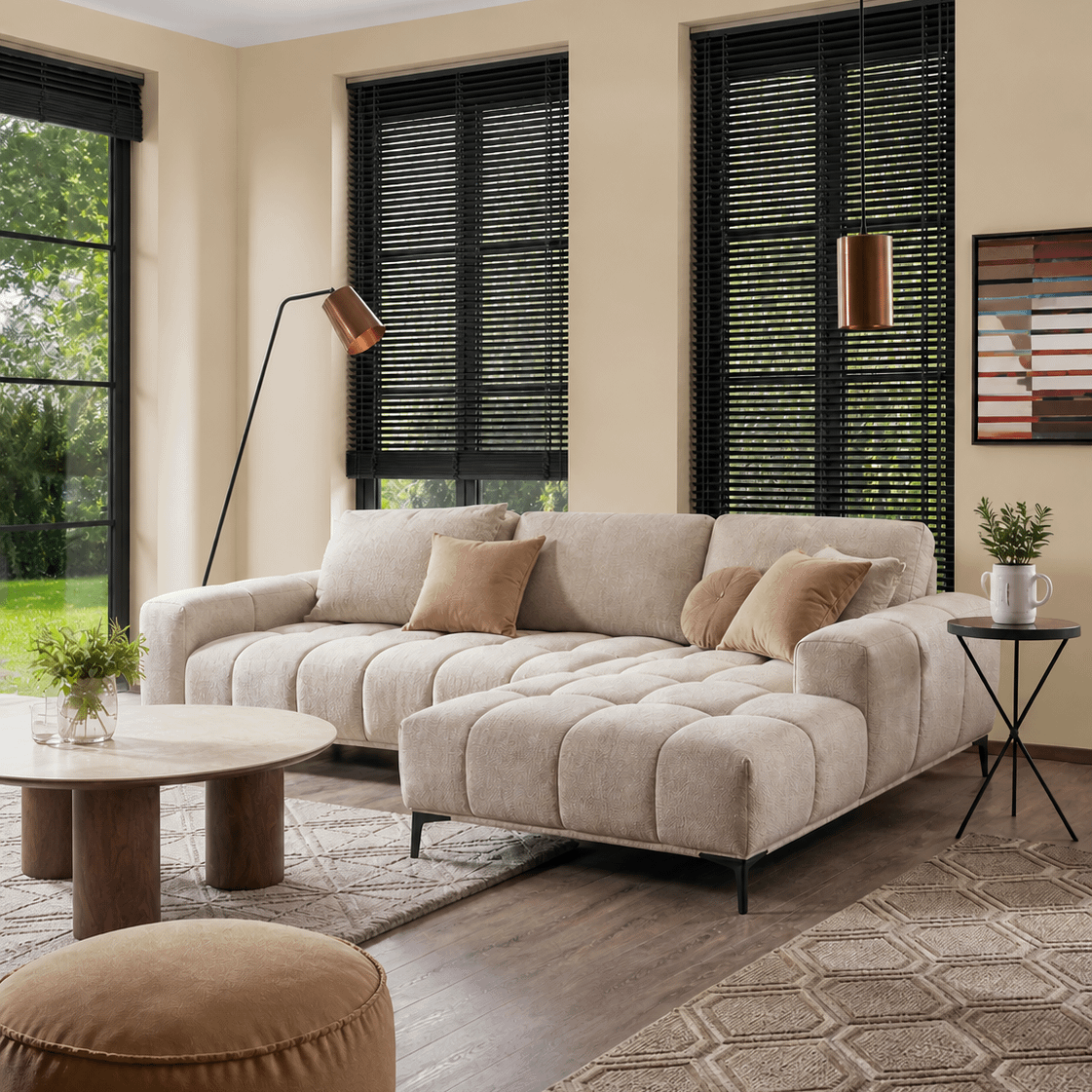 Hoeksalon NUVOLA Longchair Rechts B292
