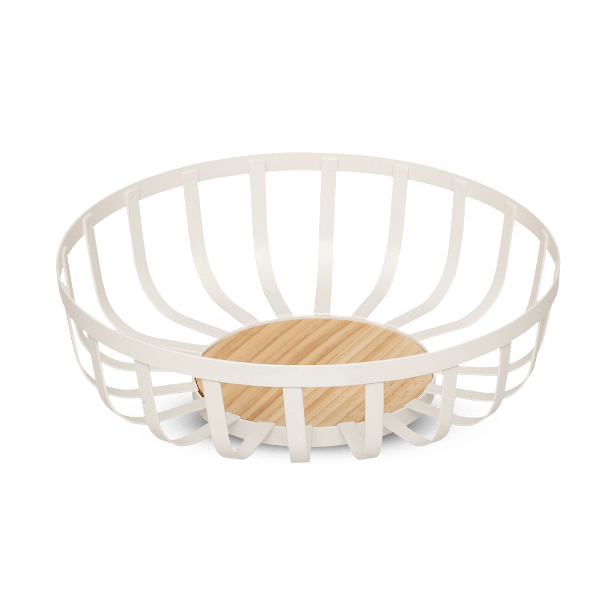 Fruitschaal WHITEWOOD Rond Metaal Wit