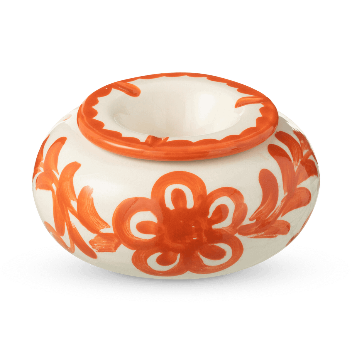 Asbak GRANZA Ker. Wit/Oranje L