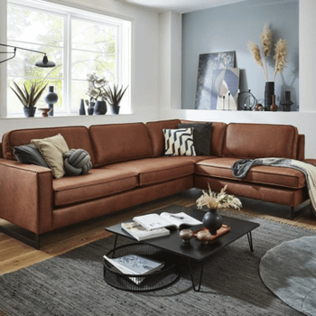 Hoeksalon VIDA Hoek Links Cognac Hoeksalon VIDA Hoek Links Cognac