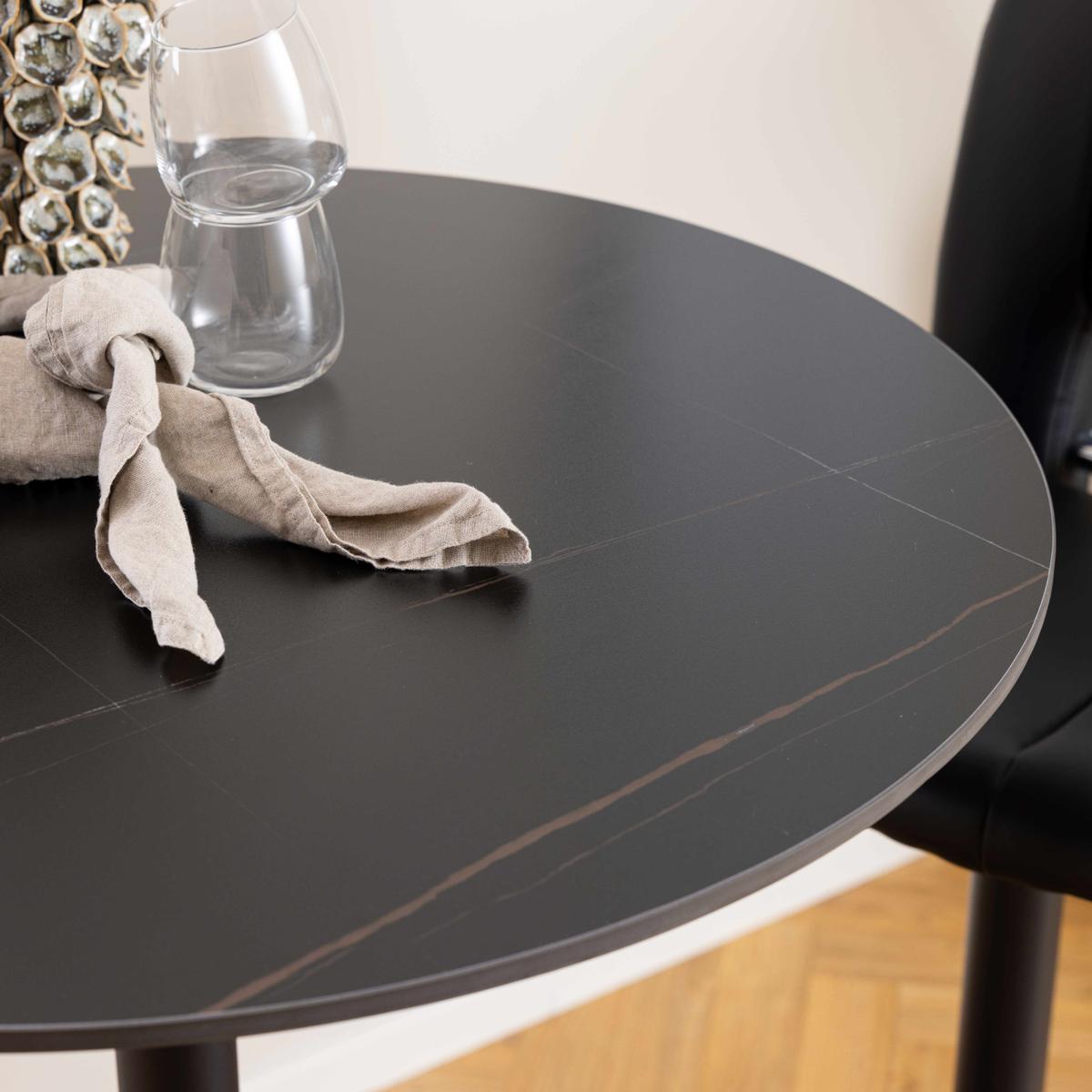 Bartafel HANZEL Ø80 Keramiek Zwart