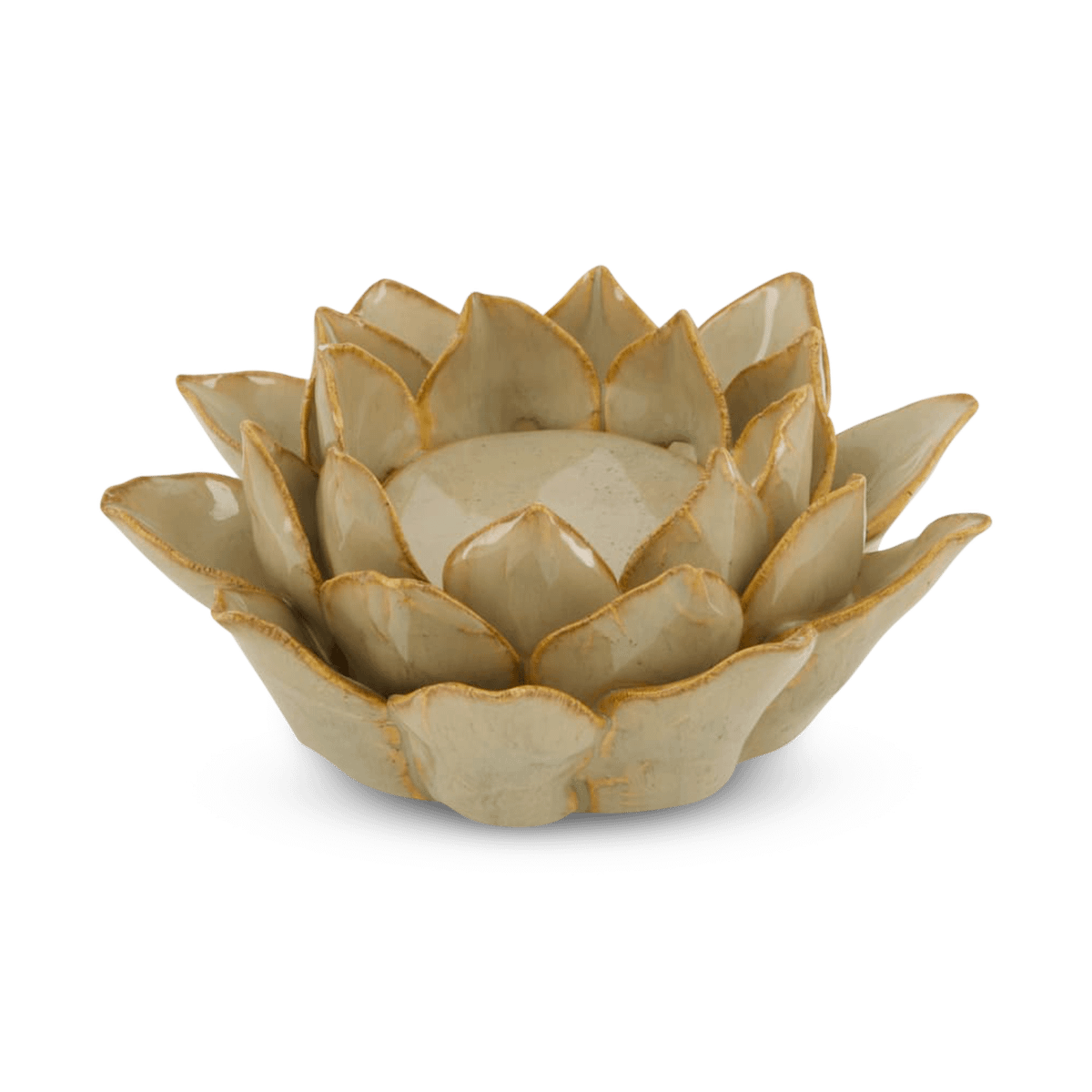 TL-Houder WALTI XL Bloem Keramiek Beige