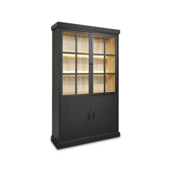 Vitrinekast WINSTON Zwart B122 Vitrinekast WINSTON Zwart B122