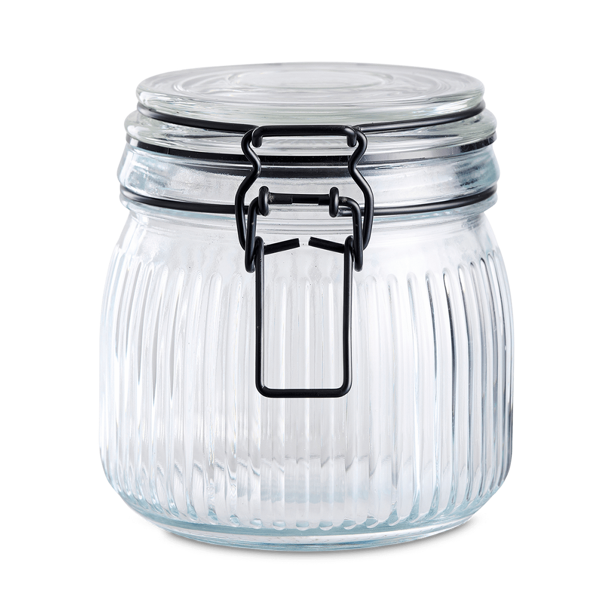 Voorraadbokaal NORDIC 0.5l Glas/Met. Zwart
