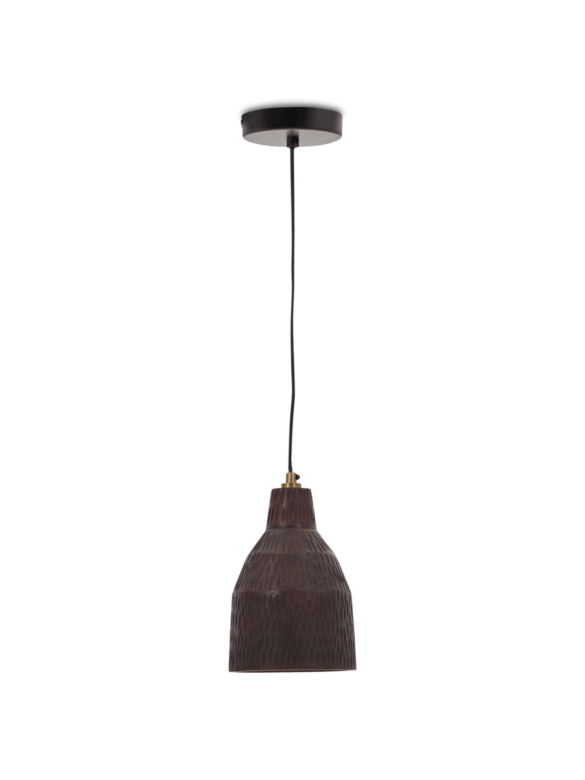 Amire lange plafondlamp van hout met zwarte afwerking ⌀15 cm