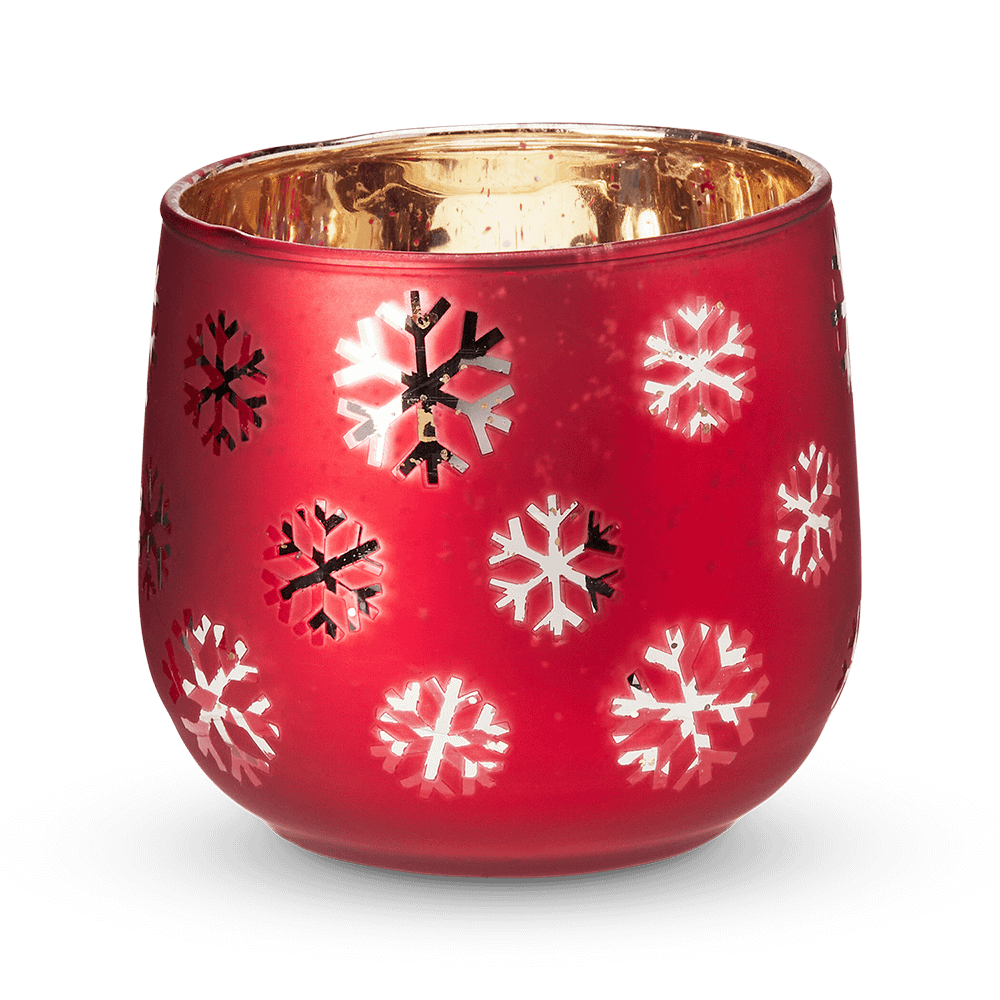 TL-Houder QUAN Glas Sneeuwvlok Rood