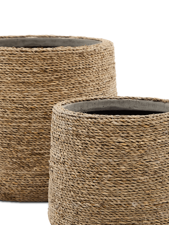 Sigal set van 2 cement bloempotten ⌀24 cm / ⌀31 cm