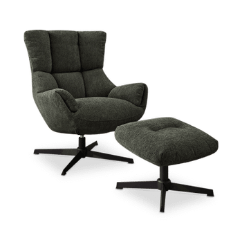Draaizetel LIONEL met Poef Groen Draaizetel LIONEL met Poef Groen
