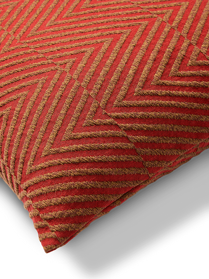 Kussenhoes Lunver Chevron Jacquard Rood 50x50