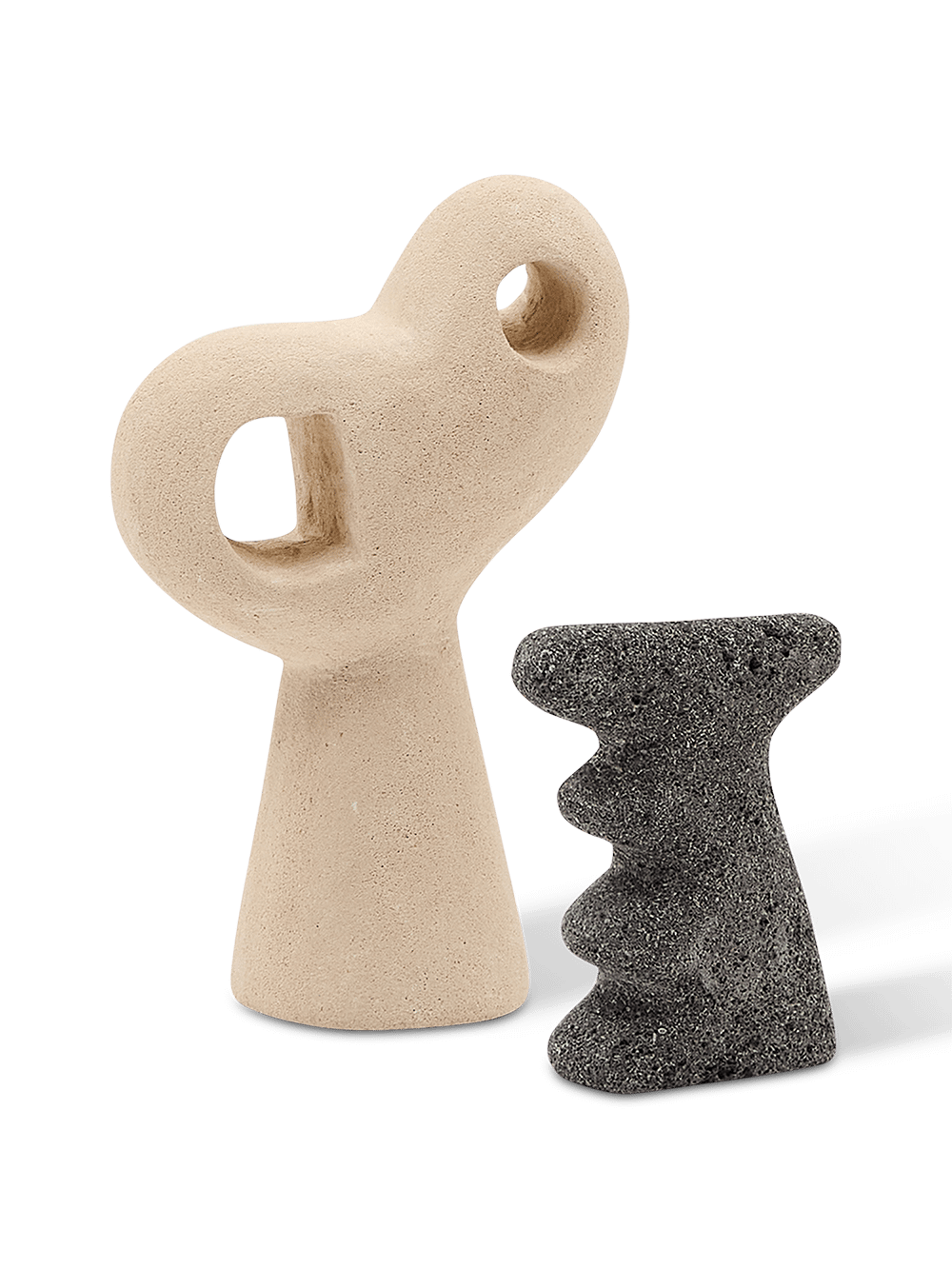 Set Arif van sculpturen beige en zwart afgewerkt