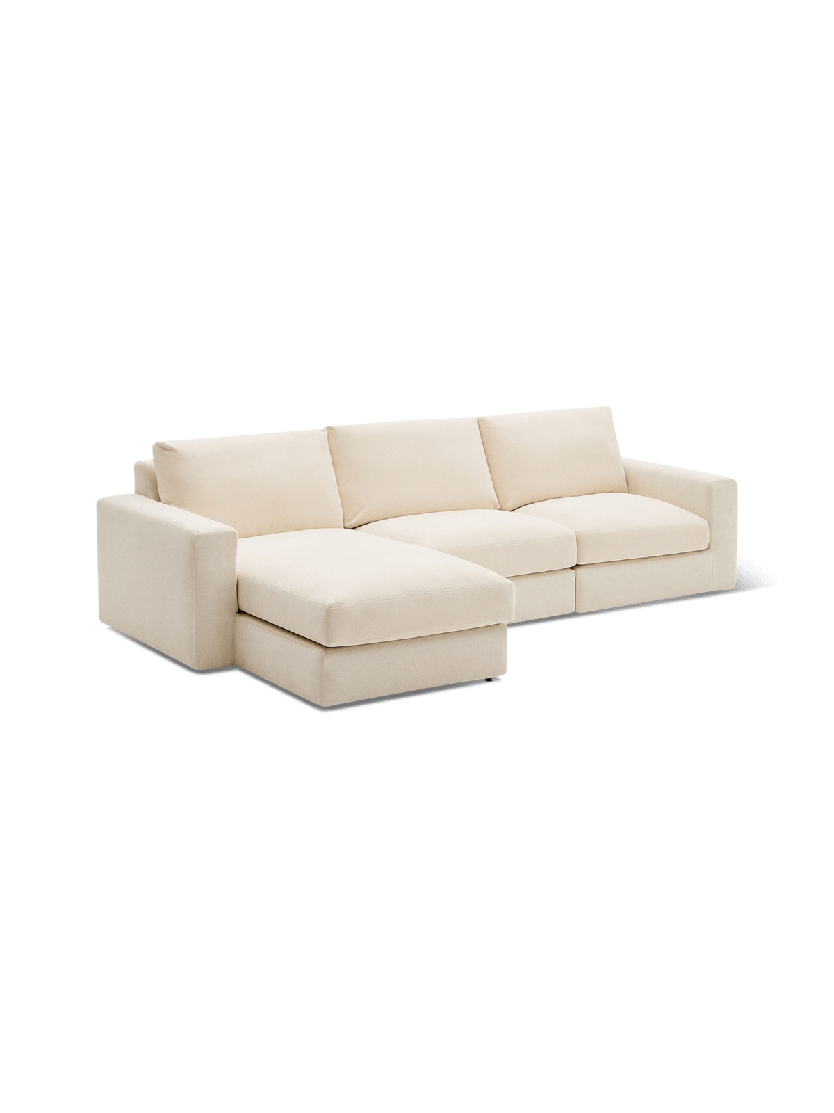 Hoeksalon Alea Beige Chenille Chaise longue links B310 cm