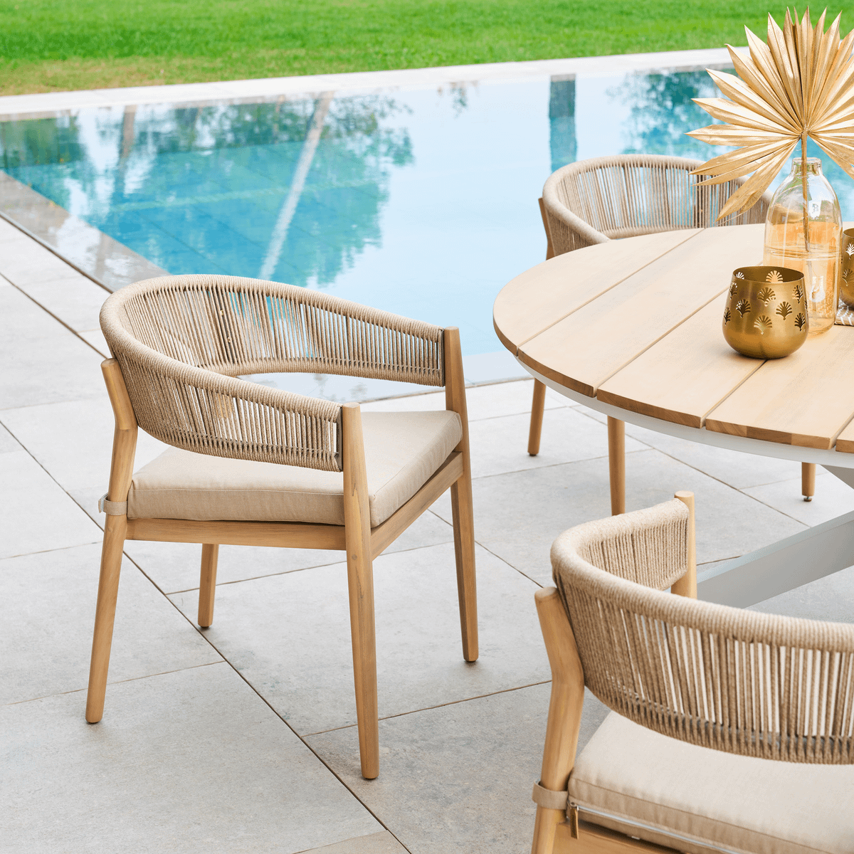 Armstoel VOLTERRA Acacia/Beige