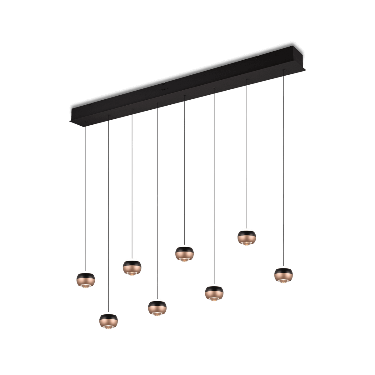 Hanglamp ORBIT 8Del. Zwart/Coffee