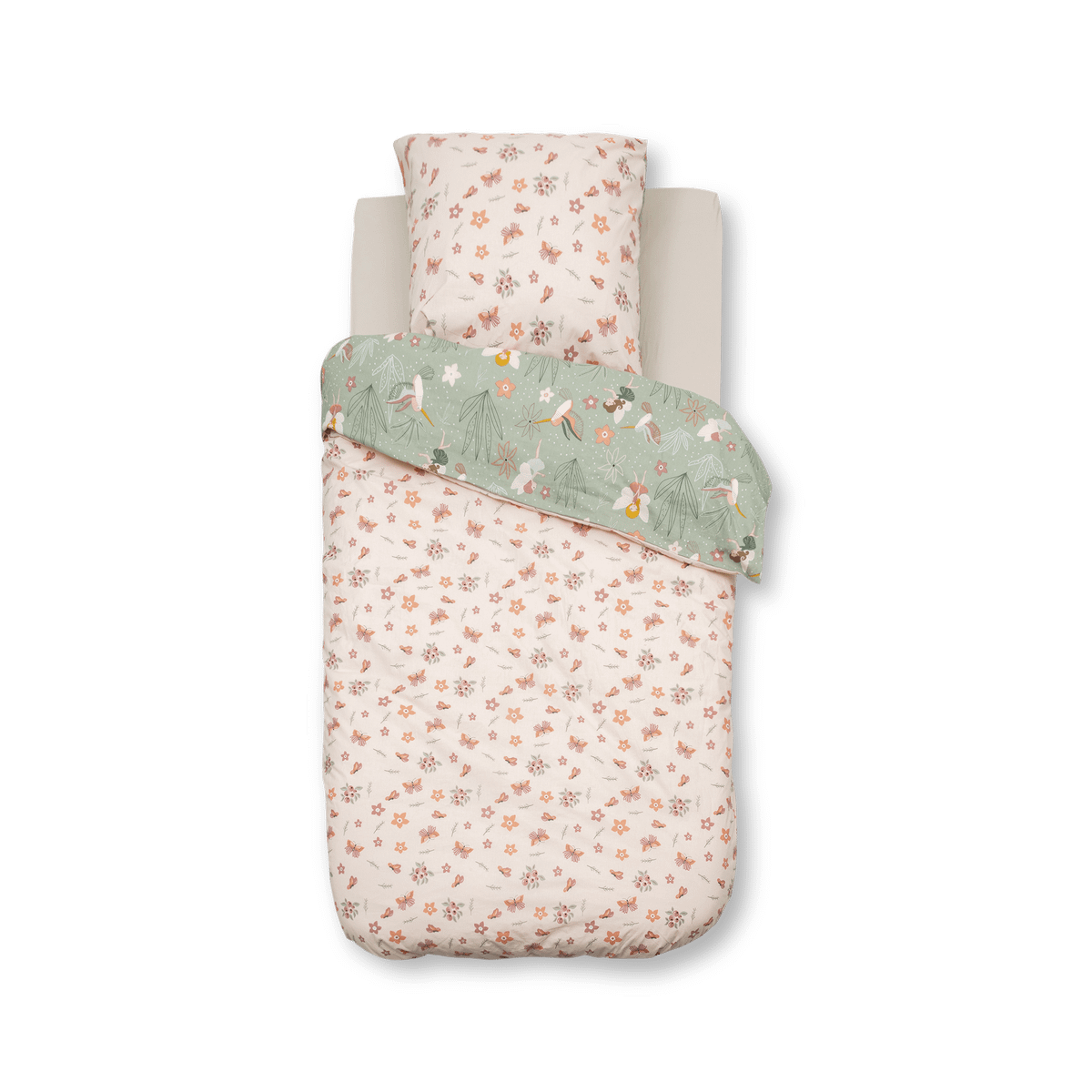 Dekbedovertrek PARURE 140 Mint/Roze 